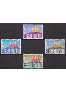 1977 San Marino Esposizione San Marino 77 4 valori nuovi Sassone 975-7 + A154